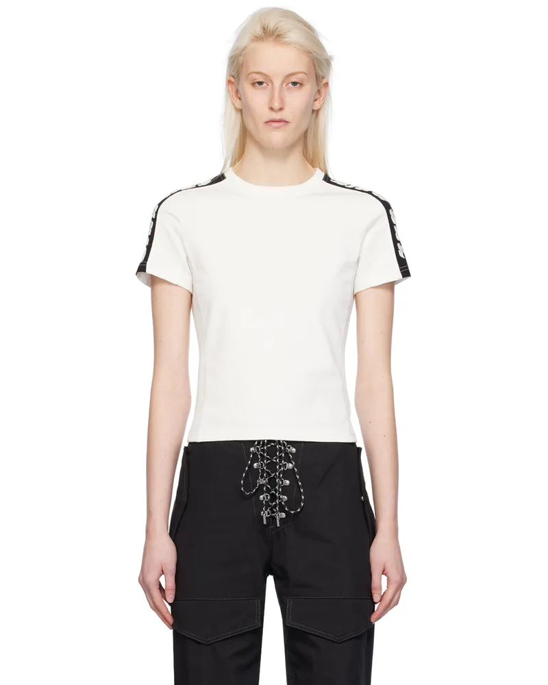Dion Lee White Applique T-Shirt Ivory