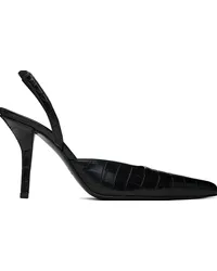 Gia Borghini Black Octavie Croc Heels Black