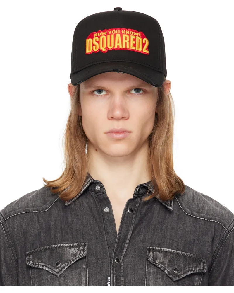 Dsquared2 Black Logo Patch Cap Nero