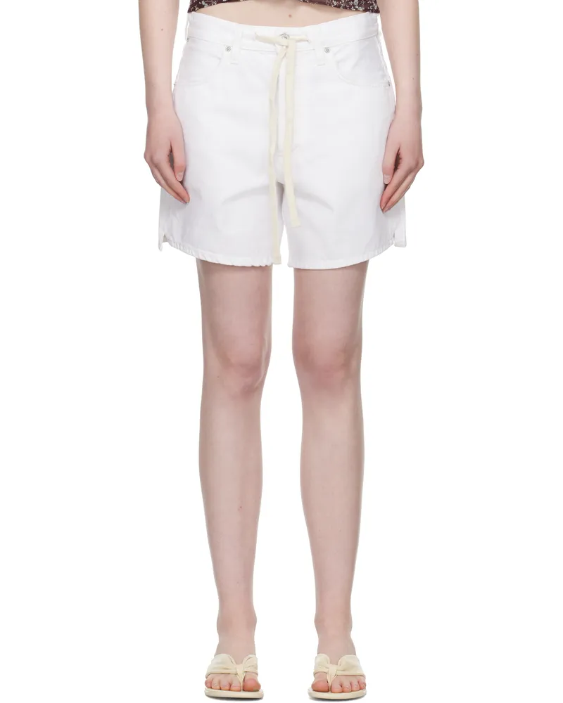Citizens of humanity White Brynn Drawstring Denim Shorts Fresco