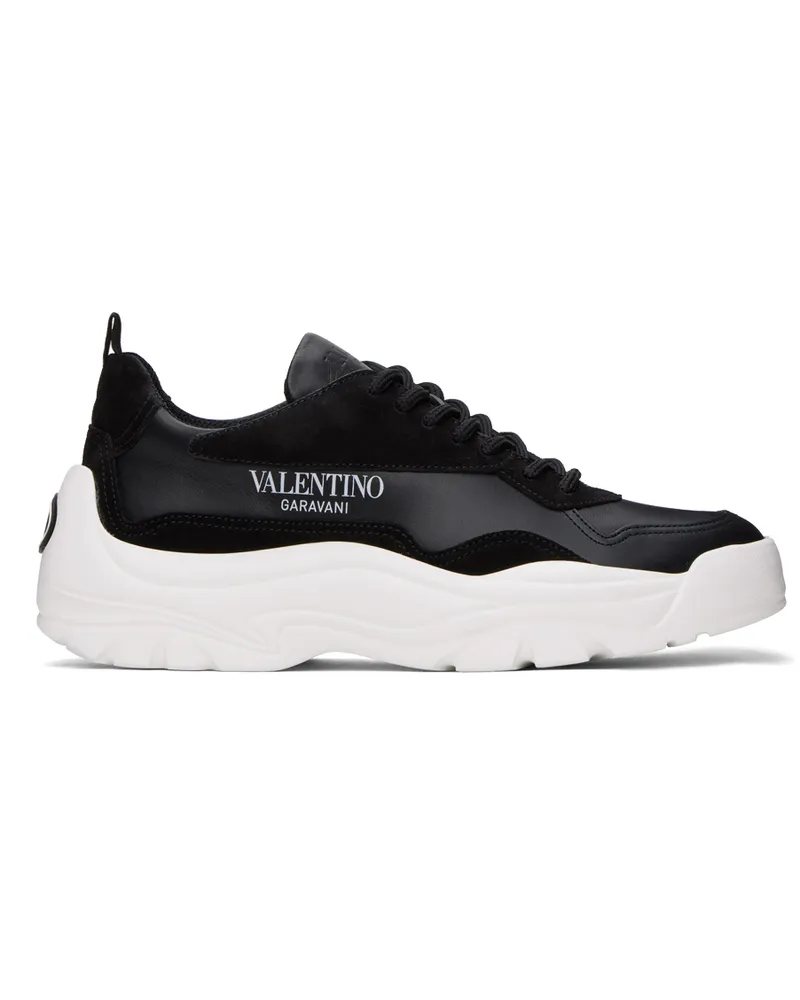 Valentino Garavani Black Gumboy Calfskin Sneakers Nero-bianco