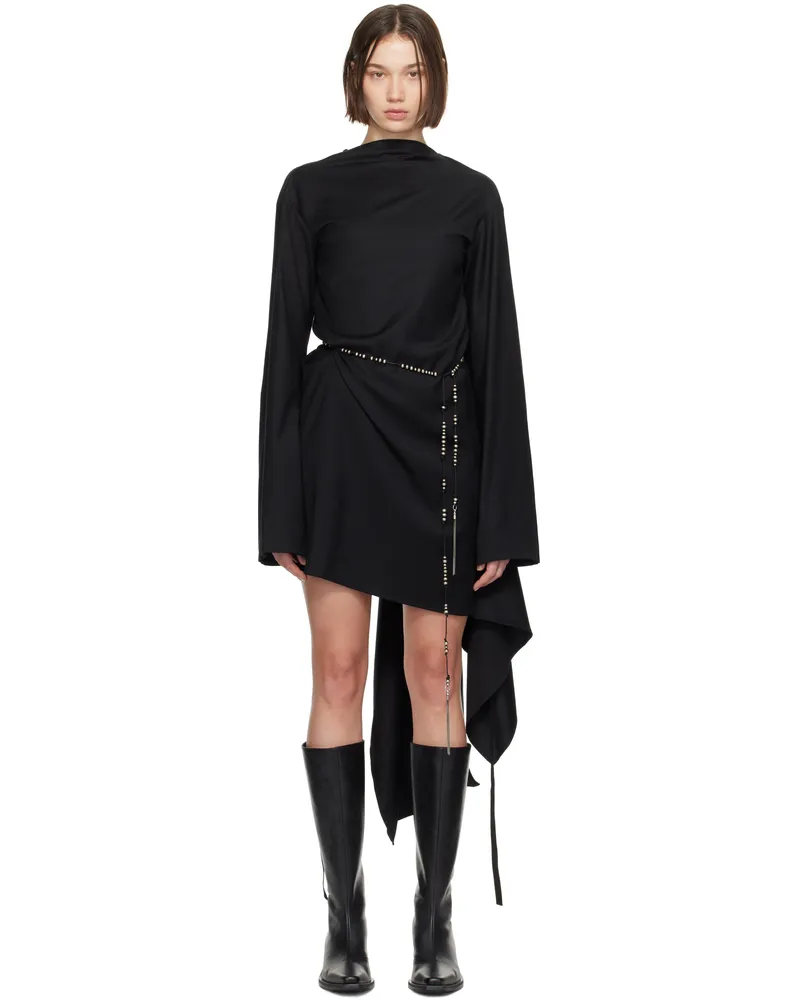 Ann Demeulemeester Black Linea 3 Holes Minidress 099