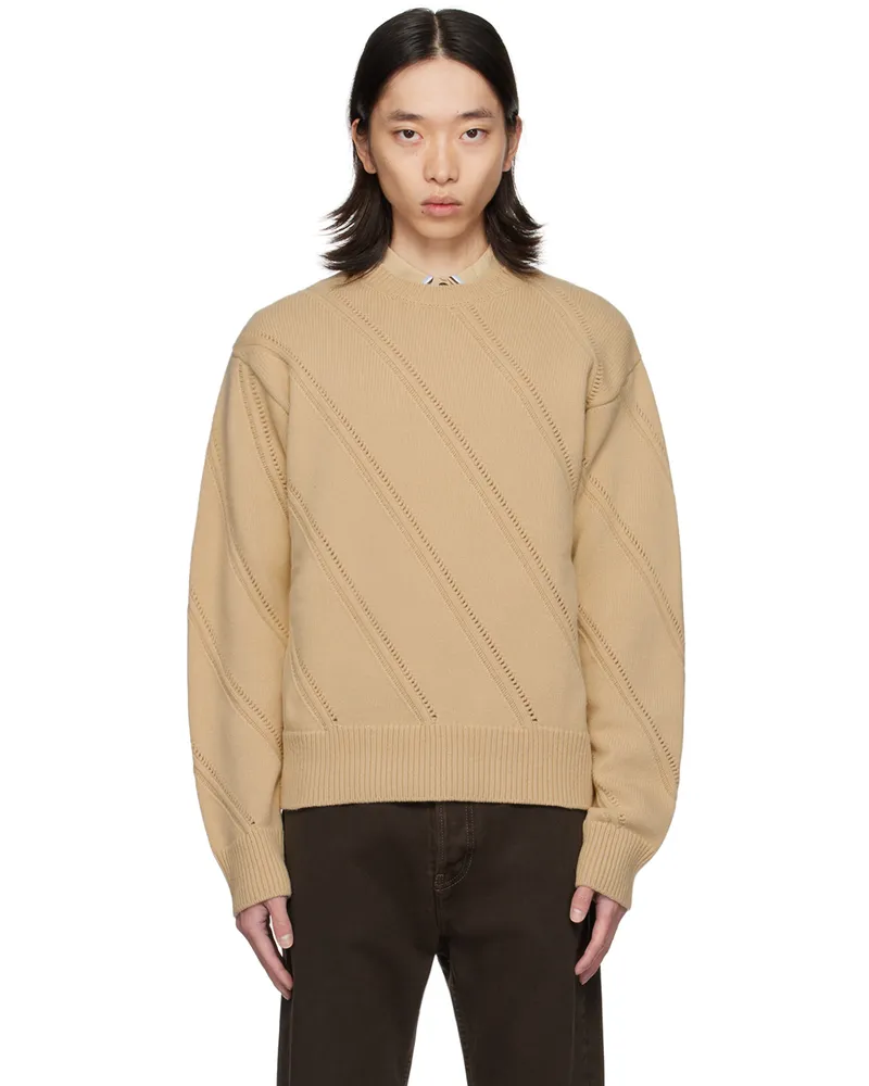 Ferragamo Beige Virgin Wool Sweater 0652