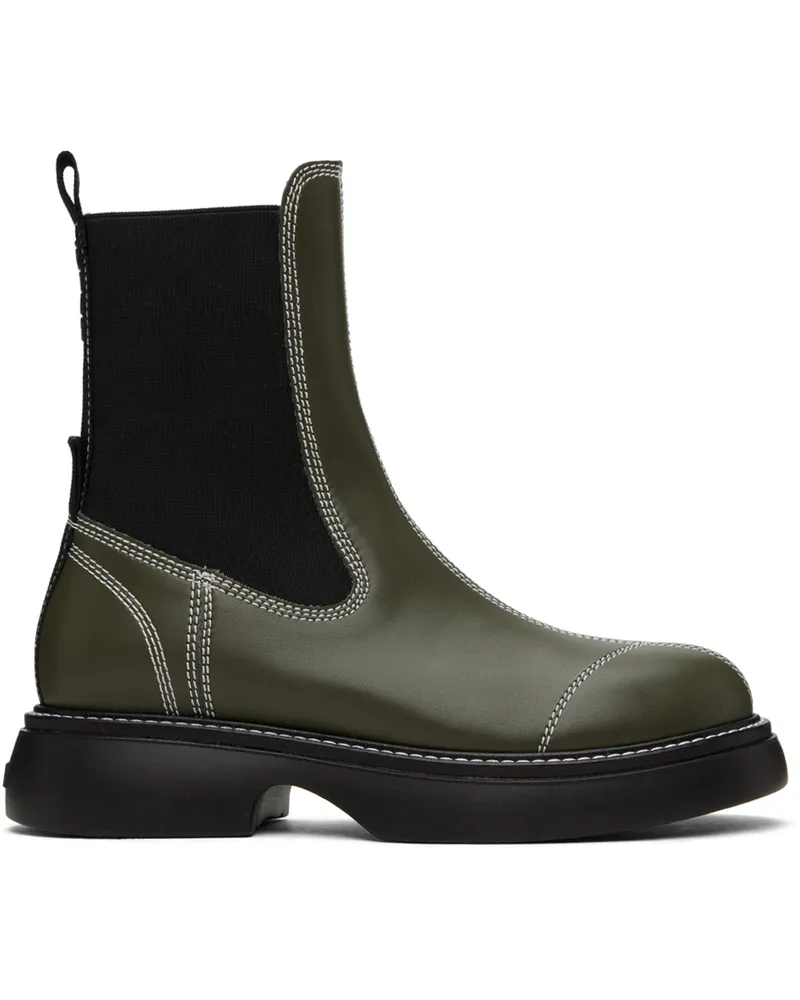 Ganni Green Everyday Mid Chelsea Boots 861