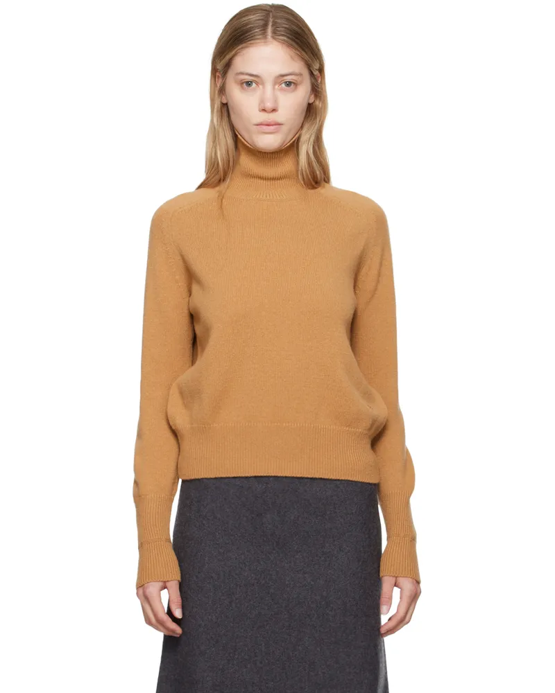 Victoria Beckham Brown Polo Turtleneck Tobacco