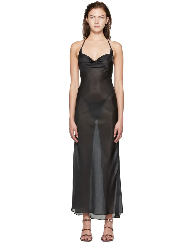 GUIZIO SSENSE Exclusive Black Maxi Dress Black