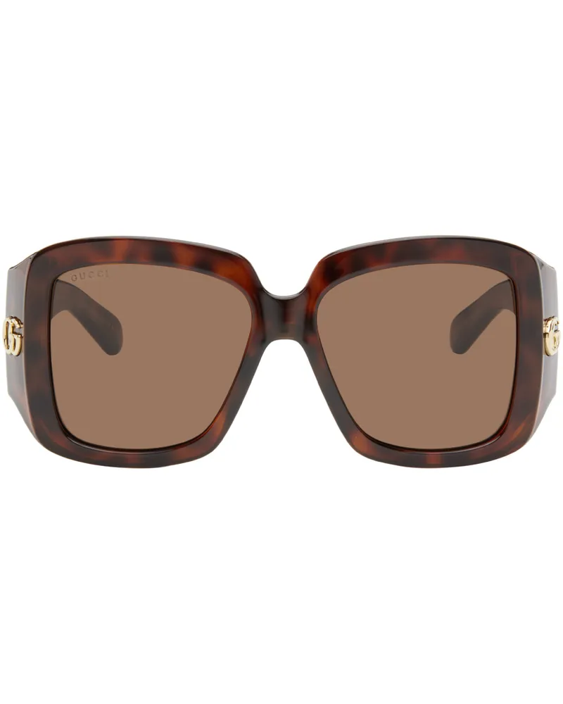 Gucci Brown 'GG' Corner Sunglasses 002