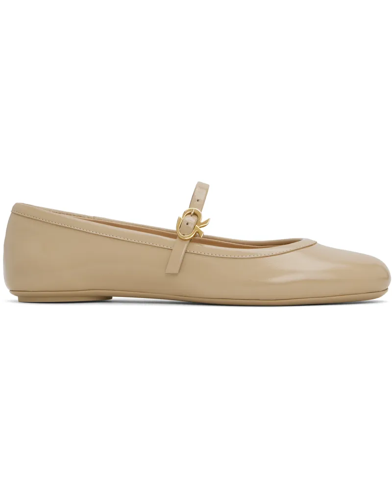 Gianvito Rossi Beige Carla Ballerina Flats Sand