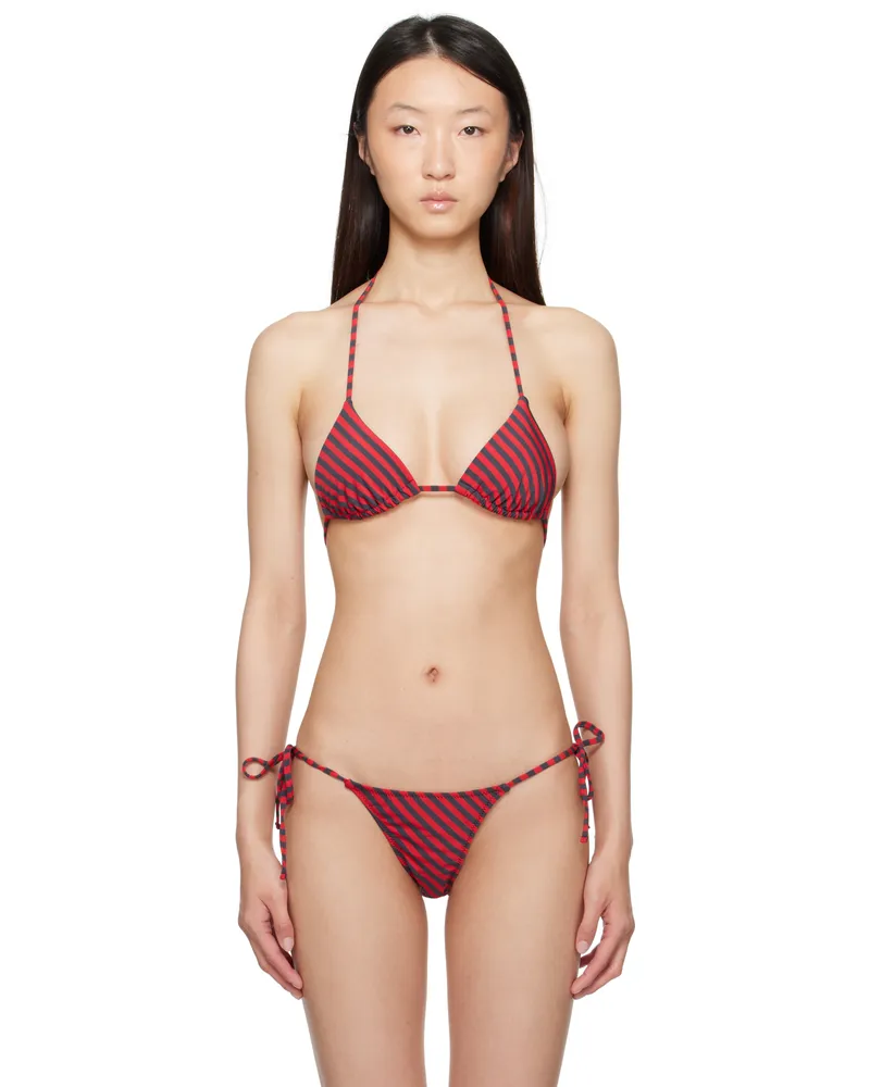 Paloma Wool Red & Navy Kineta Bikini Top 250