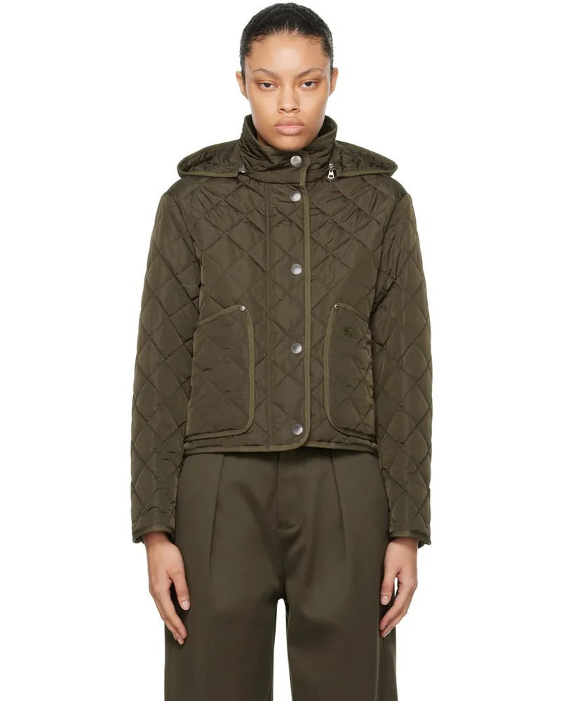 Burberry Khaki Quilted Jacket Dark