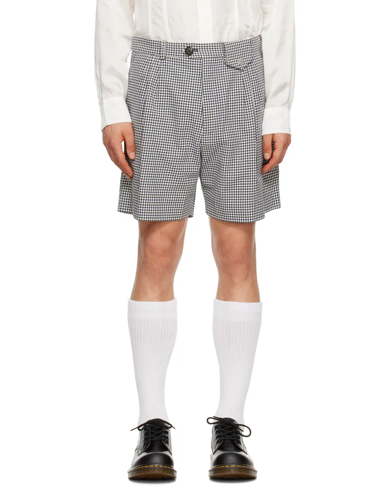 Egonlab Navy & White Sugar Rene Shorts Pied