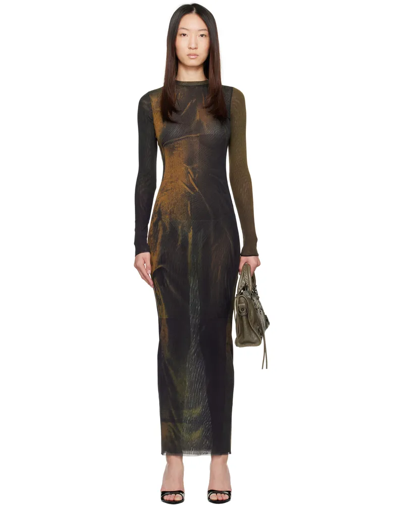 Jean Paul Gaultier SSENSE Exclusive Green Printed Acid Water Maxi Dress 4812