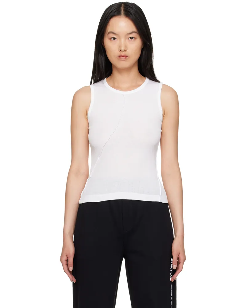 Helmut Lang White Twisted Tank Top White