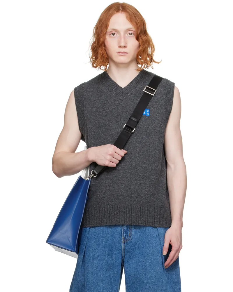 Adererror Gray Significant Tag Vest Charcoal