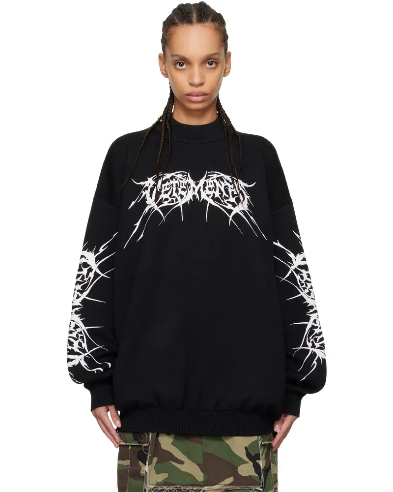 VETEMENTS Black Metal Logos Sweater Black