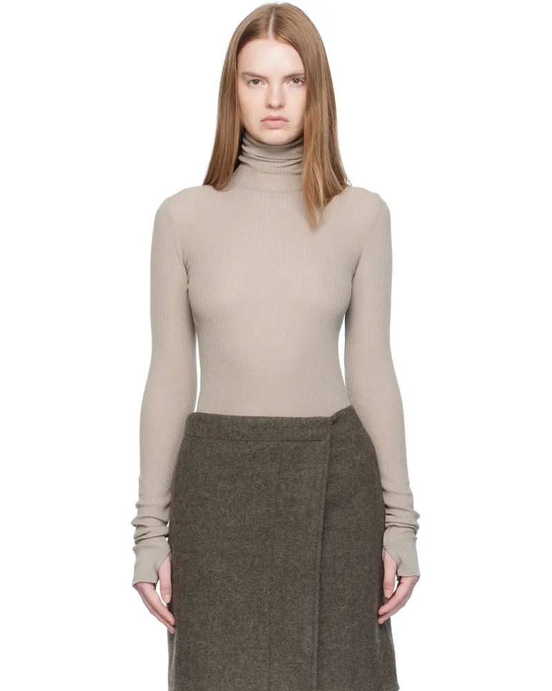 Christophe Lemaire Taupe Seamless Turtleneck Gr601
