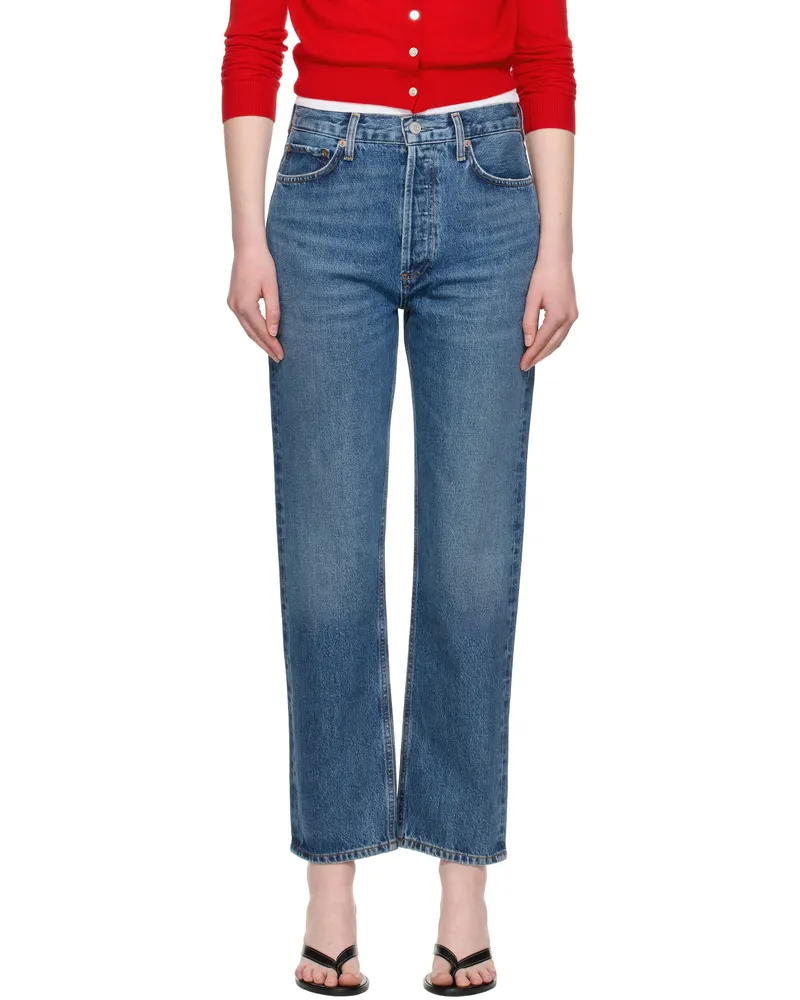 AGOLDE Blue 90's Pinch Waist High Rise Straight Jeans Range