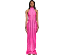 Pink Lasercut Maxi Dress