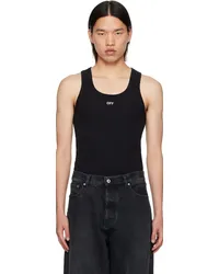 OFF-WHITE Black Off Stamp Rib Tank Top Black