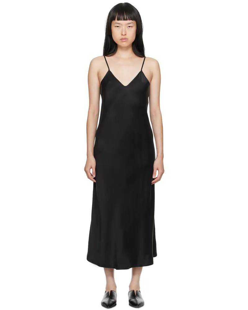 Silk Laundry Black 90s Midi Dress Black