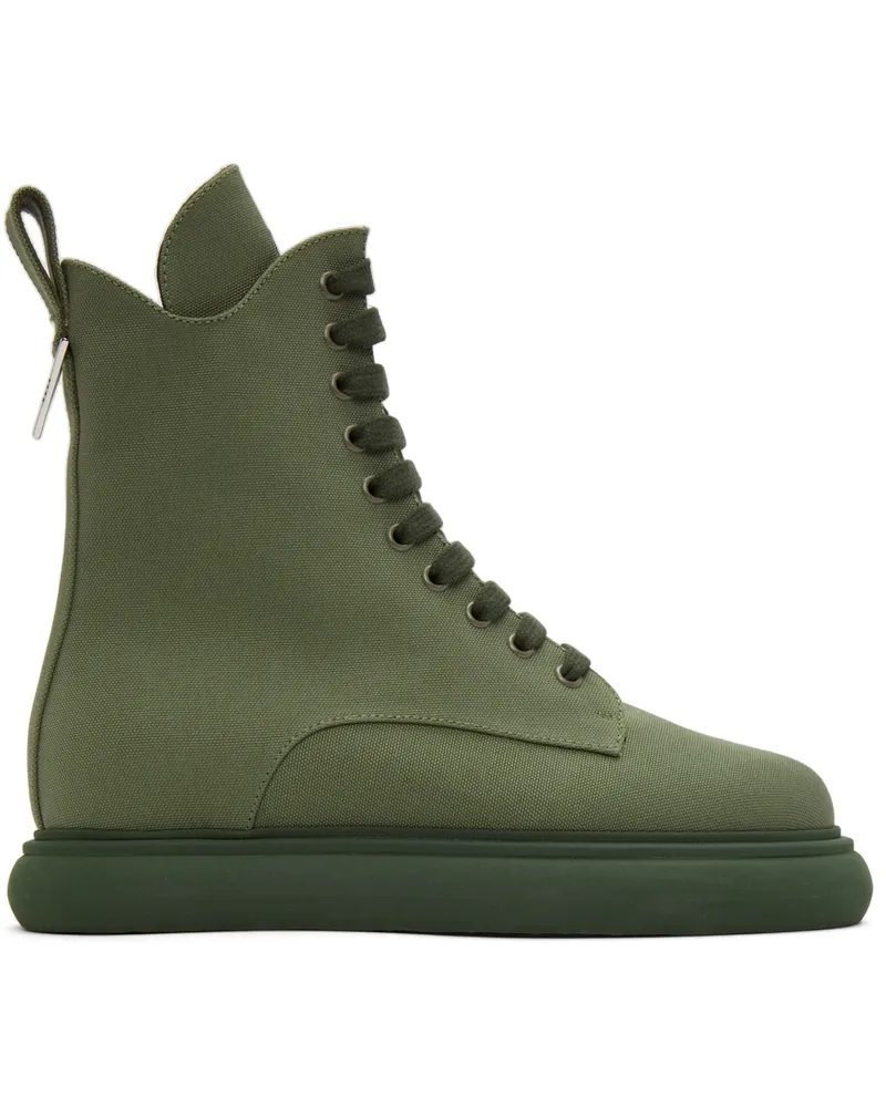 ATTICO Green Canvas Selene Ankle Boots 081