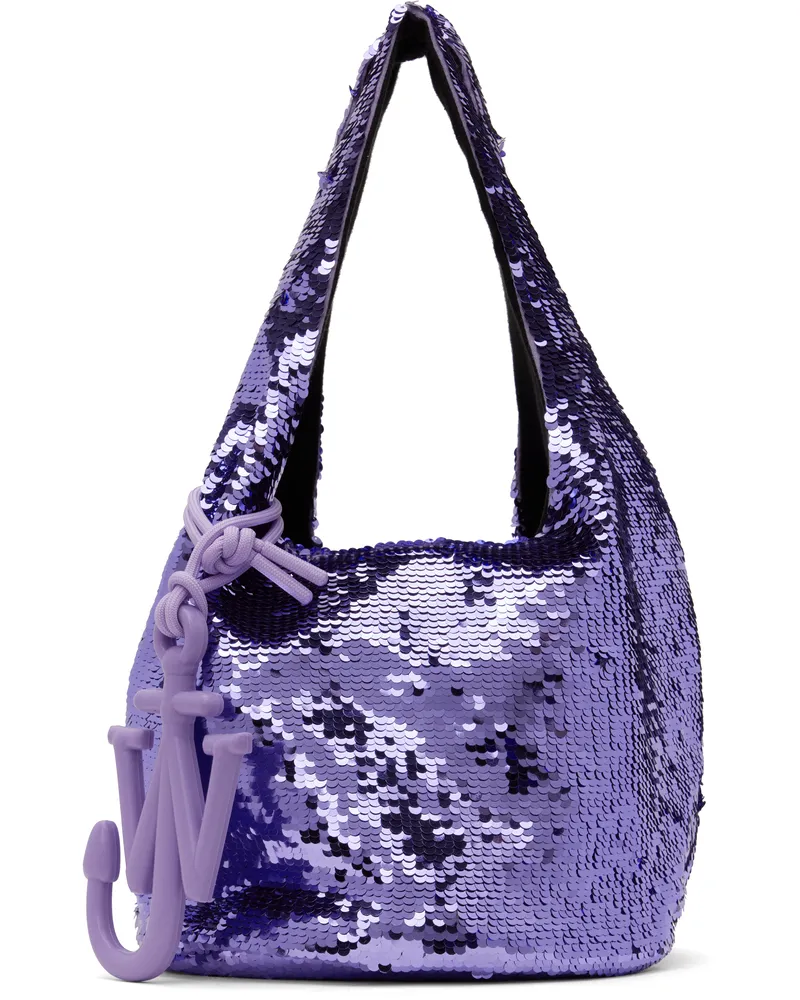 J.W.Anderson Purple Mini Sequin Shopper Bag 748