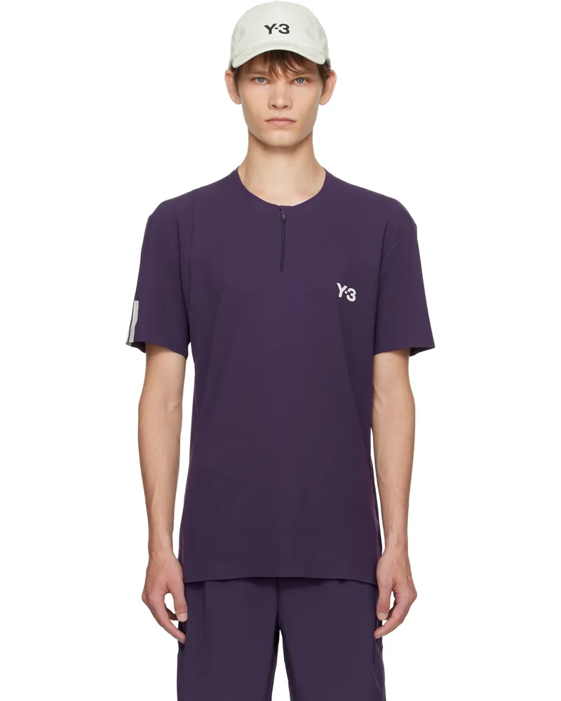 Y-3 Purple US Open Tennis Freelift Zip Pro T-shirt Aurora