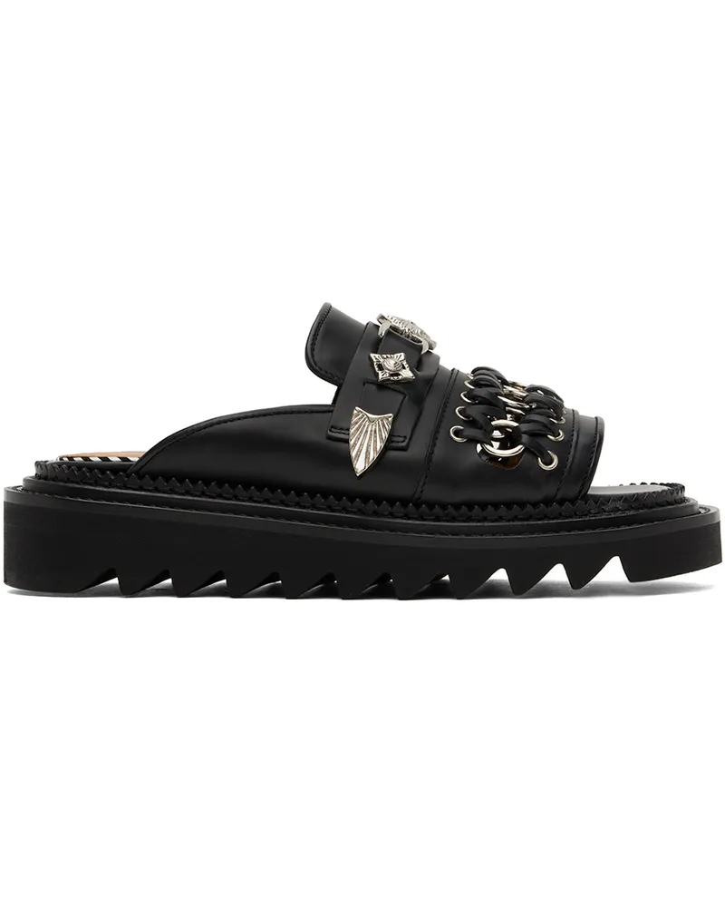 Toga Black Chain Sandals Black