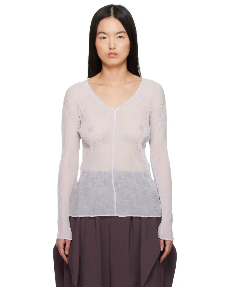 Issey Miyake Purple January Chiffon Twist 1 Top 85