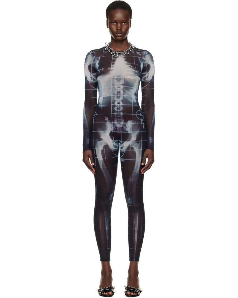 Jean Paul Gaultier Black & Blue 'The Squeletor' Jumpsuit 005956