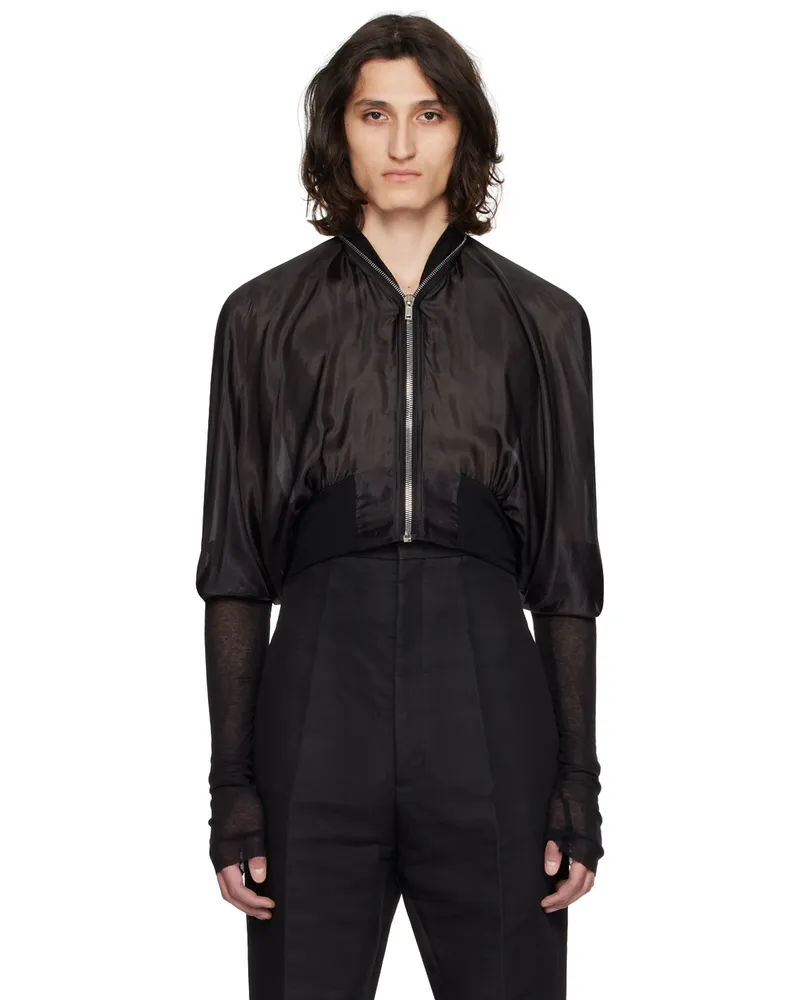 Rick Owens Black Batwing Flight Bomber Jacket 09