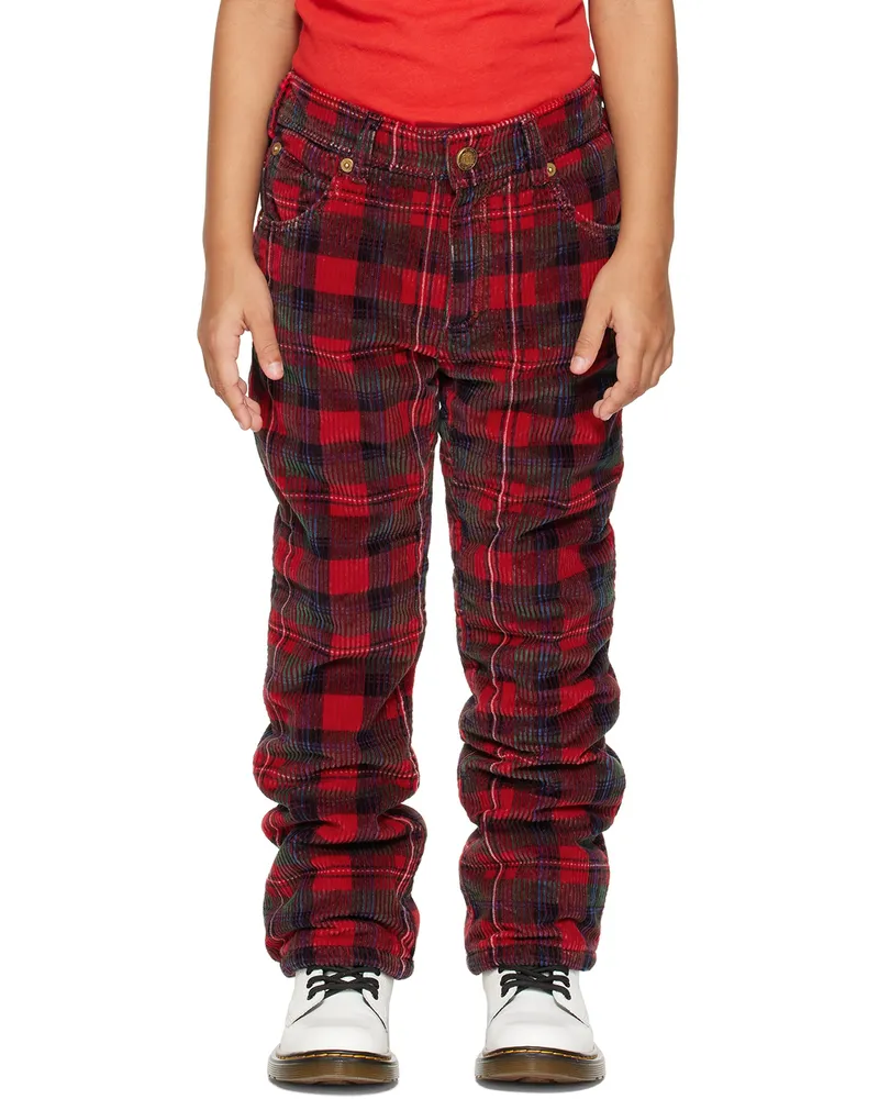 ERL Kids Red Check Trousers Red