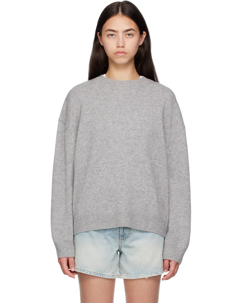 Anine Bing Gray Lee Crew Sweater Grey