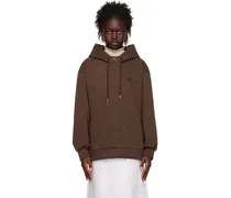 Brown Embroidered Hoodie