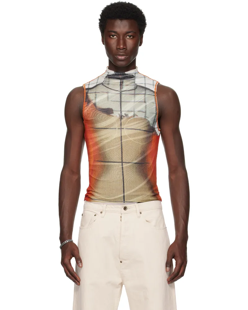 Jean Paul Gaultier Multicolor 'The Fire' Tank Top 150100-orange