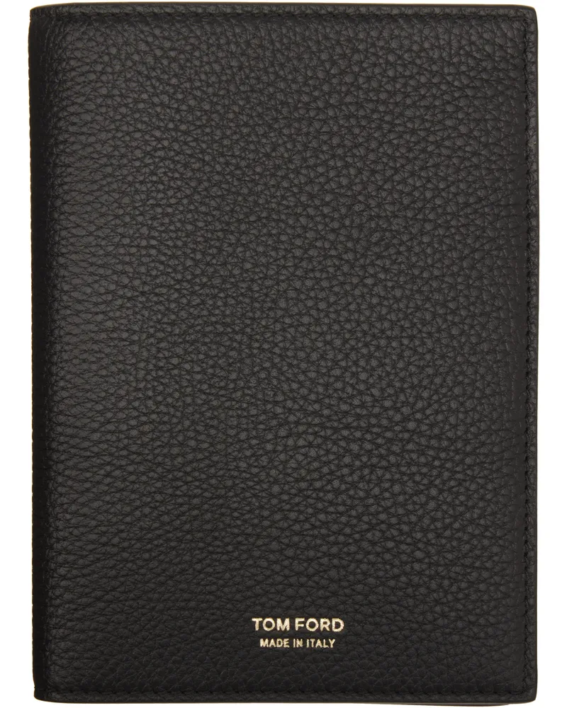 Tom Ford Black Soft Grain Leather T Line Passport Holder 1n001black