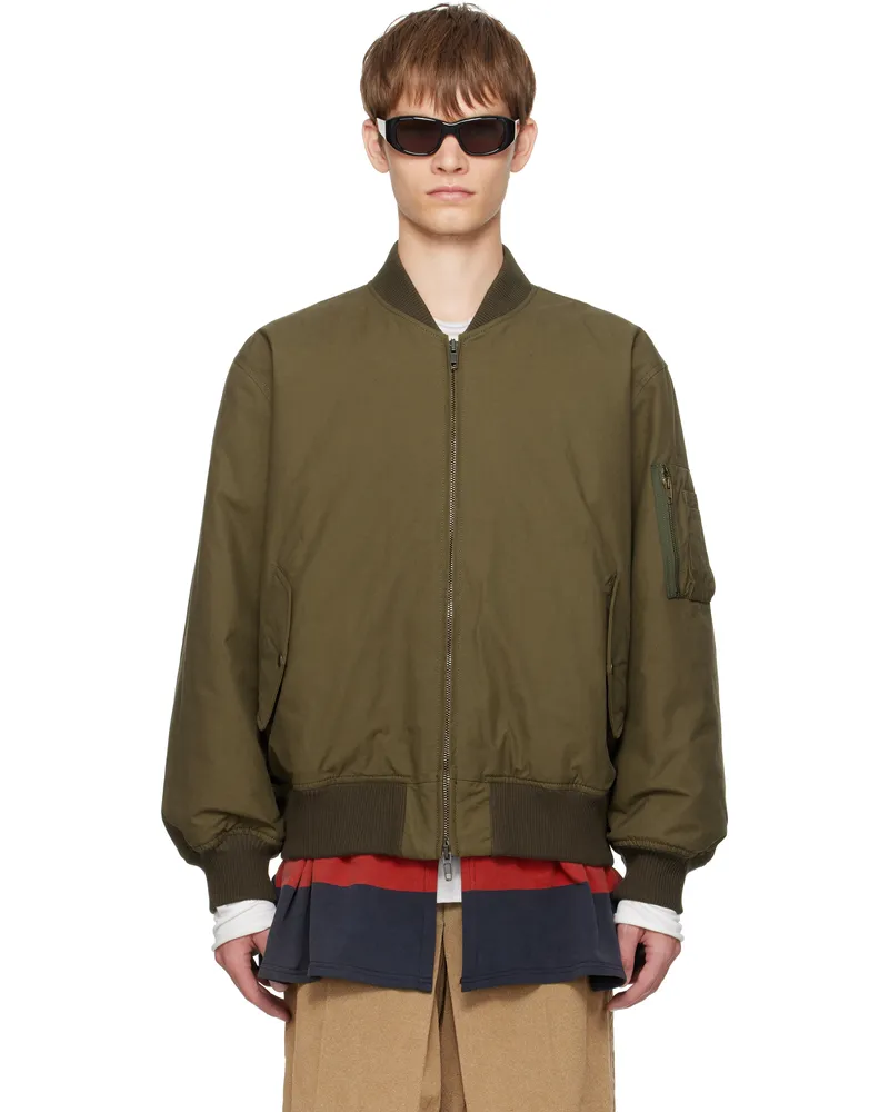 STEFAN COOKE Green Rugby Skirt MA-1 Bomber Jacket Green