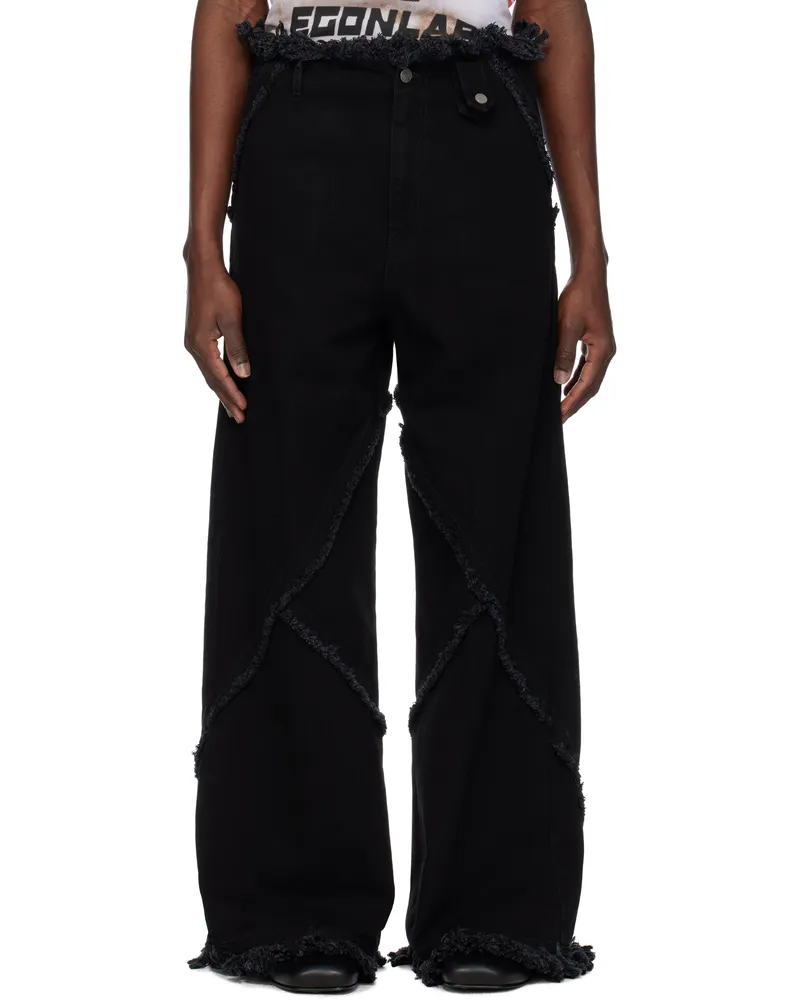 Egonlab Black Argyle Jeans Black