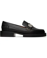 Ganni Black Leather Loafers Black