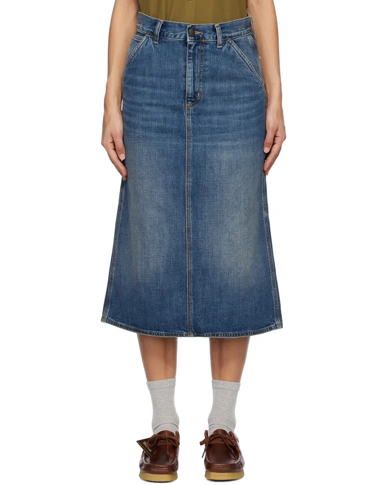 Carhartt WIP Blue Single Knee Midi Skirt Blue