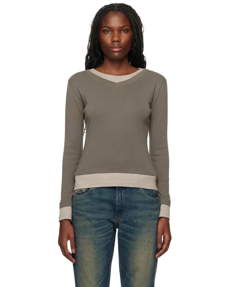 GIMAGUAS Gray & Taupe Sam T-shirt Grey