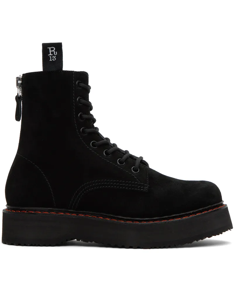 R13 Black Single Stack Boots Black