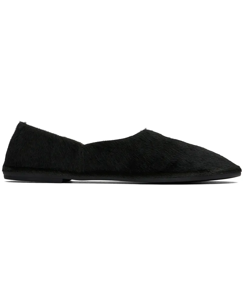 The Row Black Canal Slip On Loafers Pt