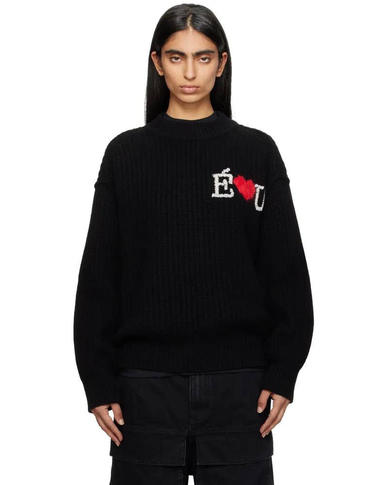 Études Studio Black Heavy Round Neck Sweater Black