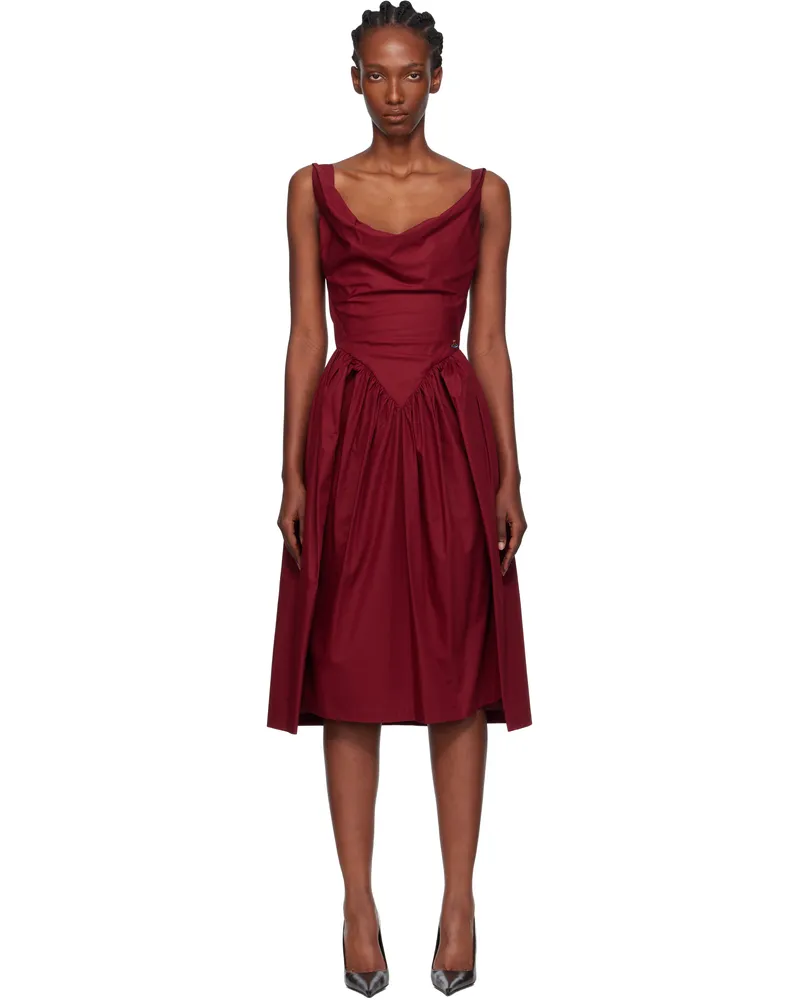 Vivienne Westwood Burgundy Sunday Midi Dress H404
