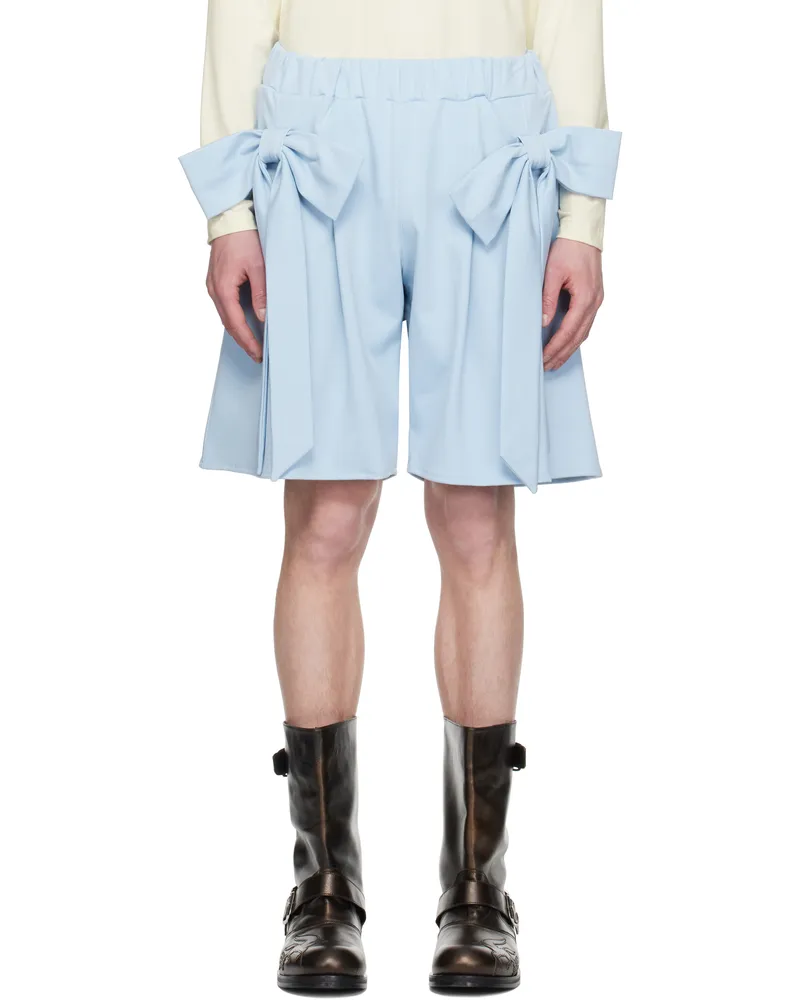 ANDREJ GRONAU Blue Bow Sports Cargo Shorts Blue