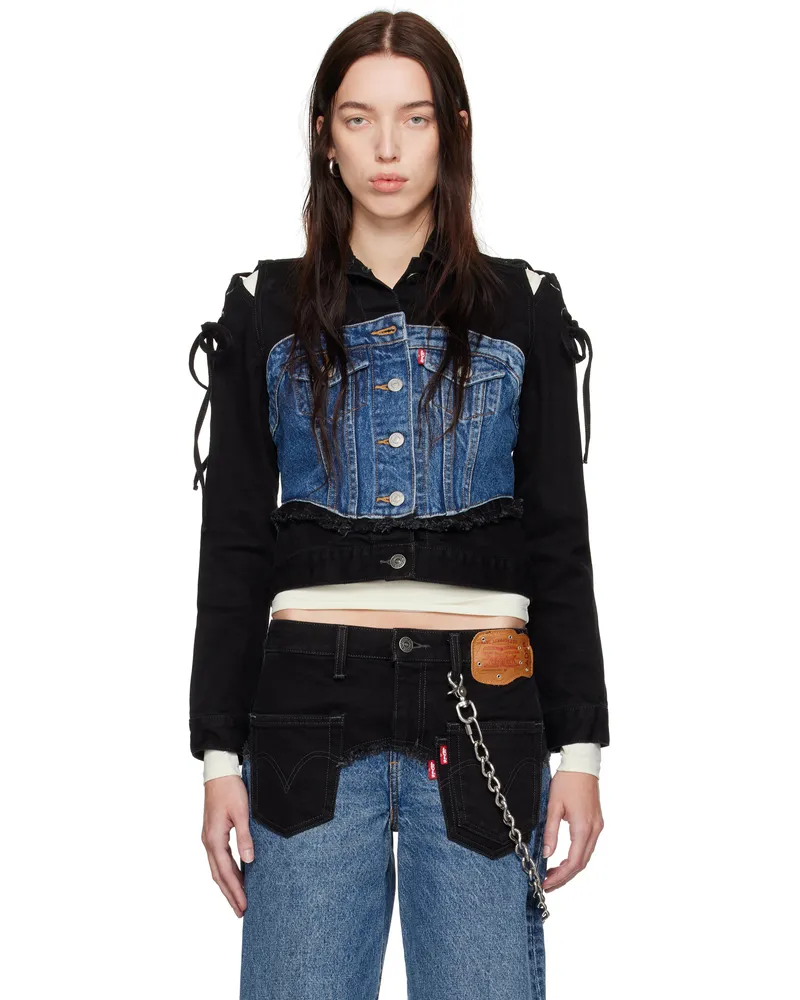 Andersson Bell Black & Blue Levi's Edition Half Trucker Denim Jacket Blue