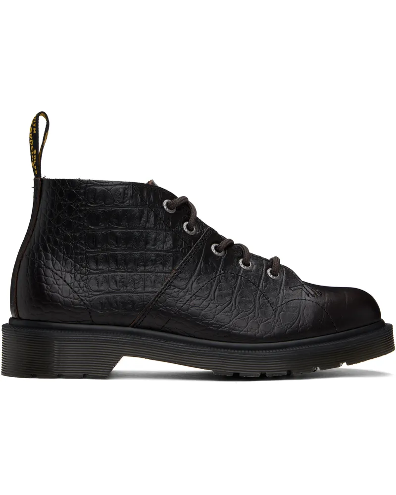 Dr.Martens Brown Church Crocodile Analine Leather Boots Dark