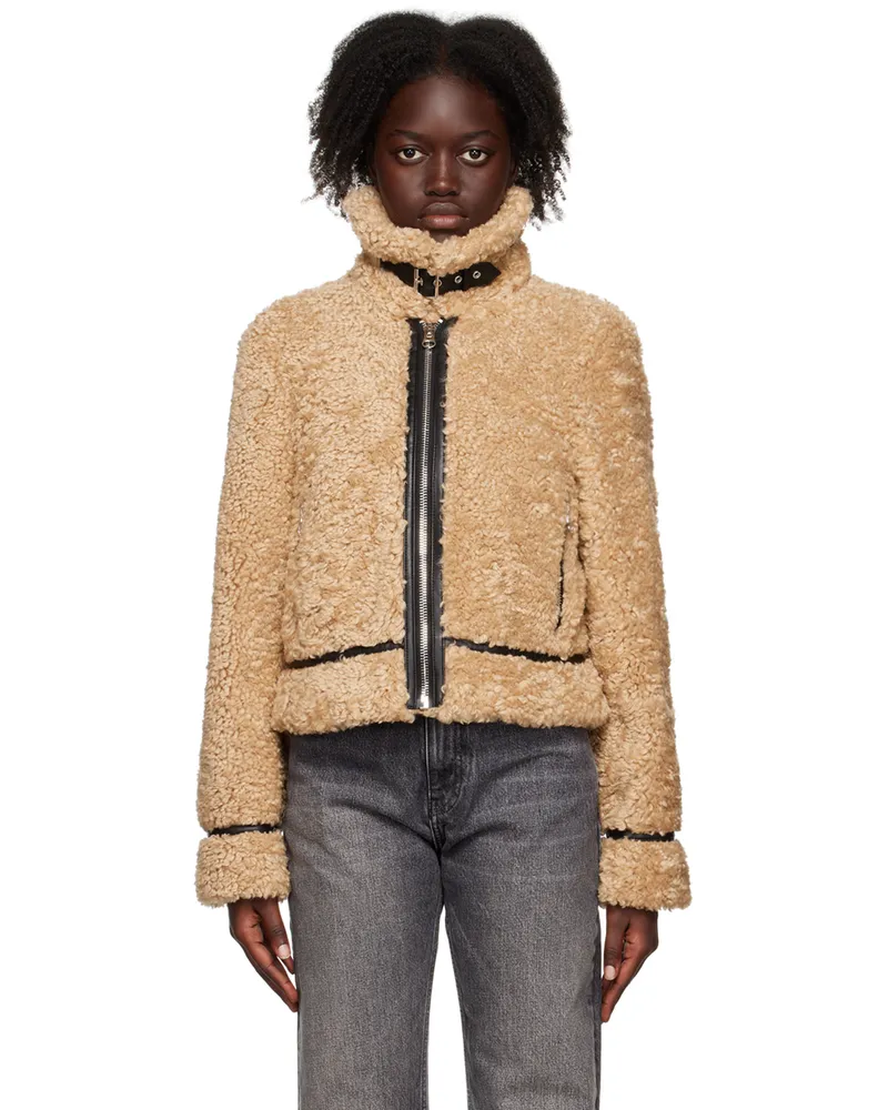 STAND Tan Audrey Faux-Fur Jacket 12000