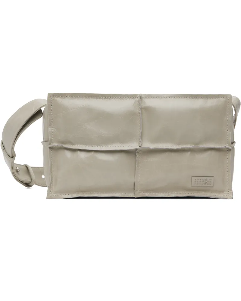 Maison Margiela Gray Wrinkled Leather Bag T1019